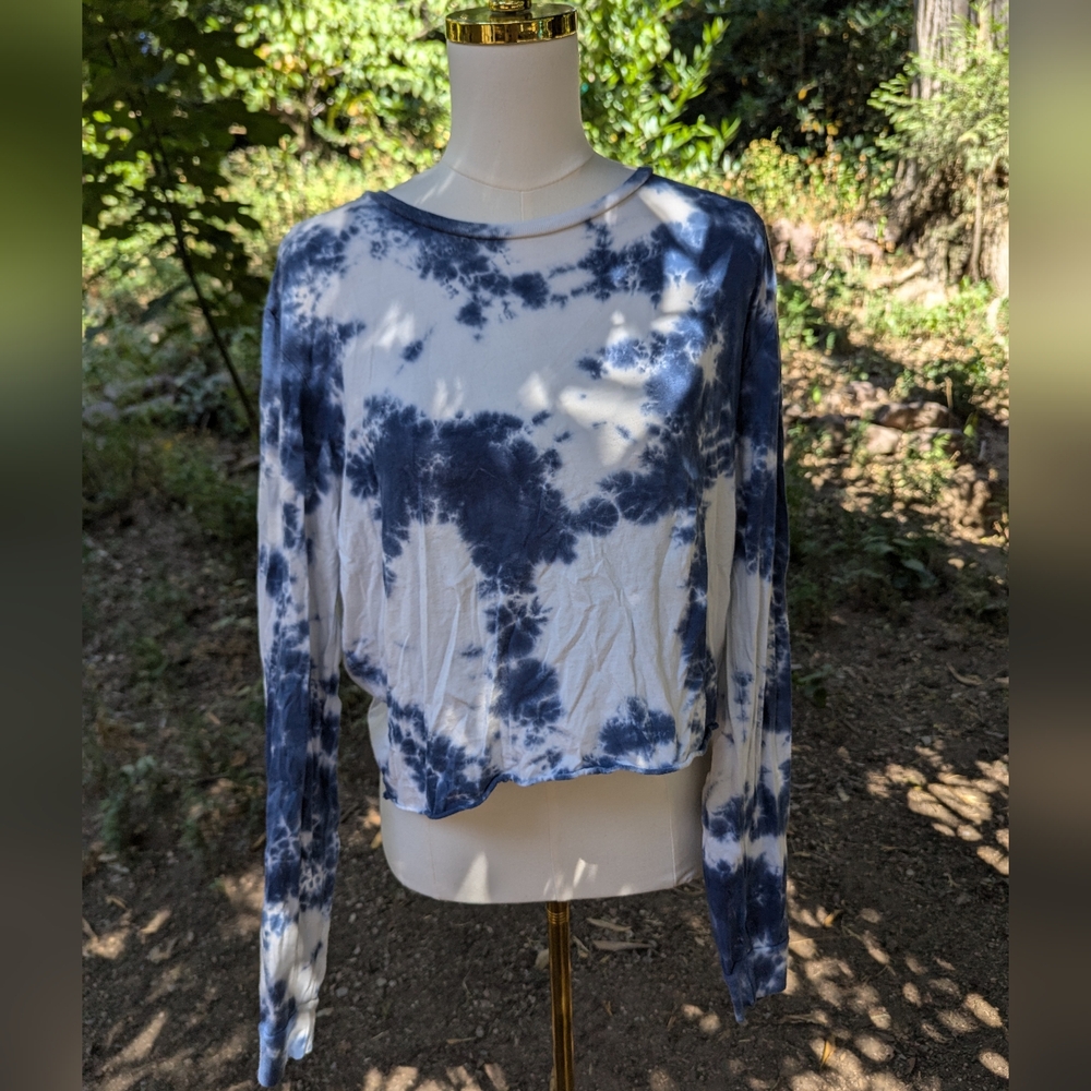 Marine Layer Blue and White Tie-Dye Streetwear‎ Sweatshirt